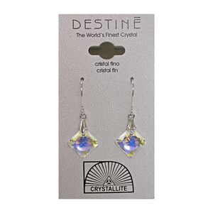 Destine Earrings Princess Cut Crystal AB