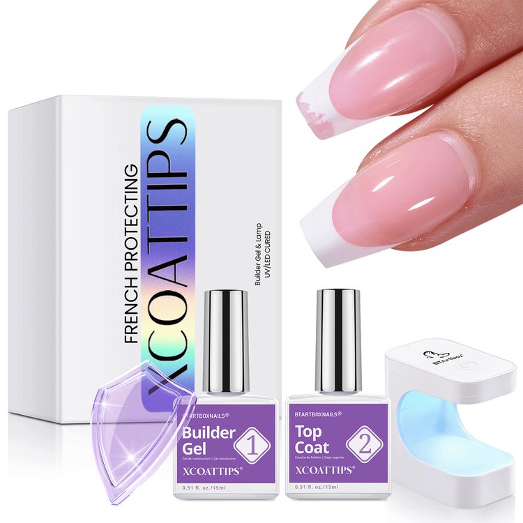 XCOATTIPS French Protecting DUO Builder Gel and Top Coat Set