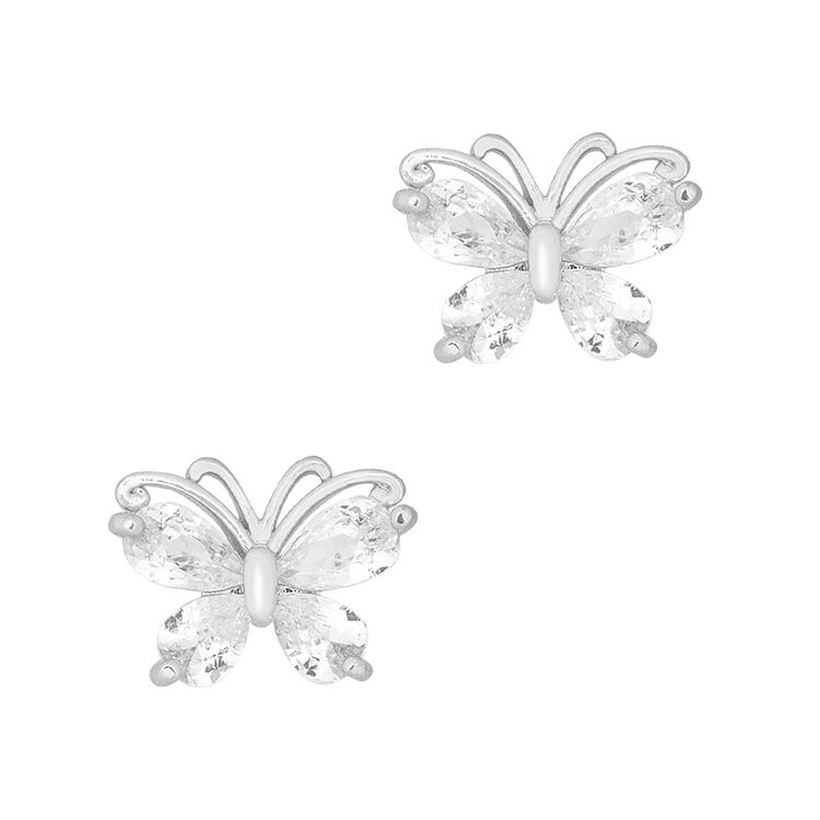 Nail Art Charms Social Butterfly Zircon Charm Silver