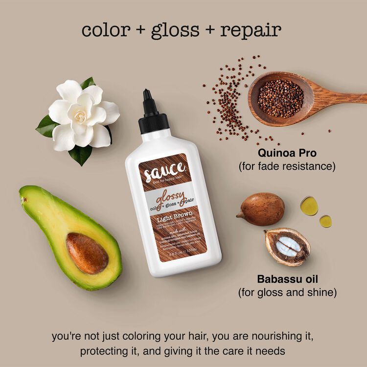 Light Brown Glossy Color & Gloss & Repair Semi Permanent Hair Gloss