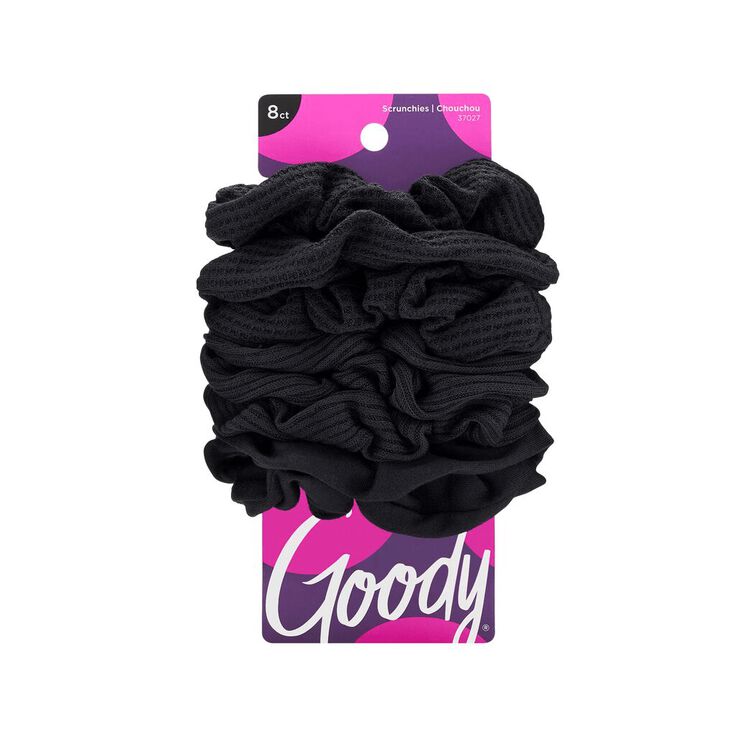 Black Ribbed Scrunchies 8 Count