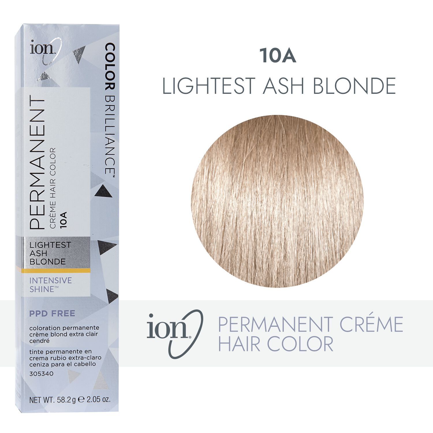 Ion 10A Lightest Ash Blonde Permanent Creme Hair Color by Color Brilliance  | Permanent Hair Color | Sally Beauty