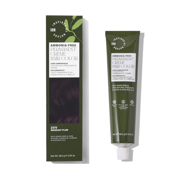 Ammonia-Free Permanent Hair Color Midnight Plum 2VV