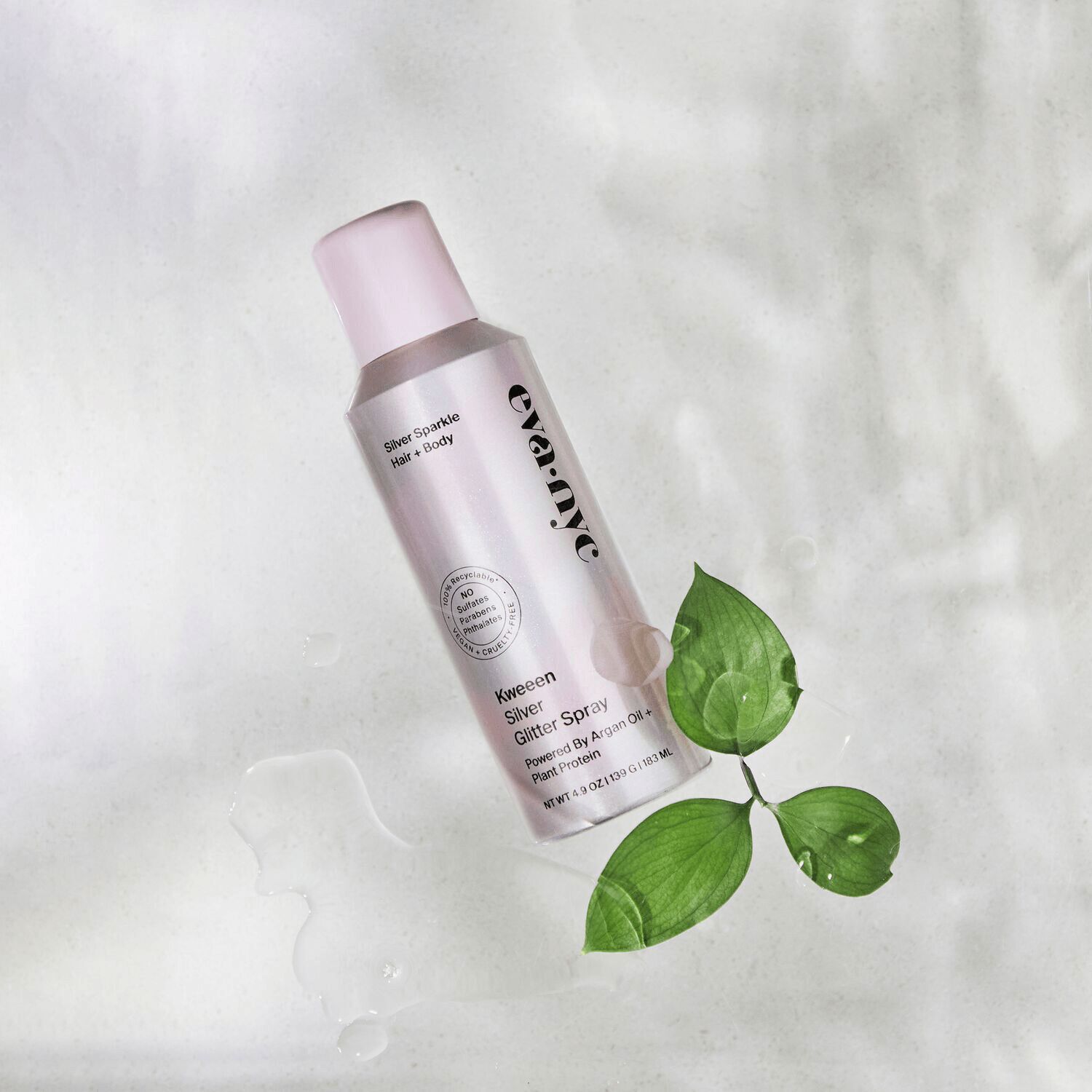 Eva NYC Kweeen Silver Glitter Spray 4.9 oz Styling Products Sally Beauty