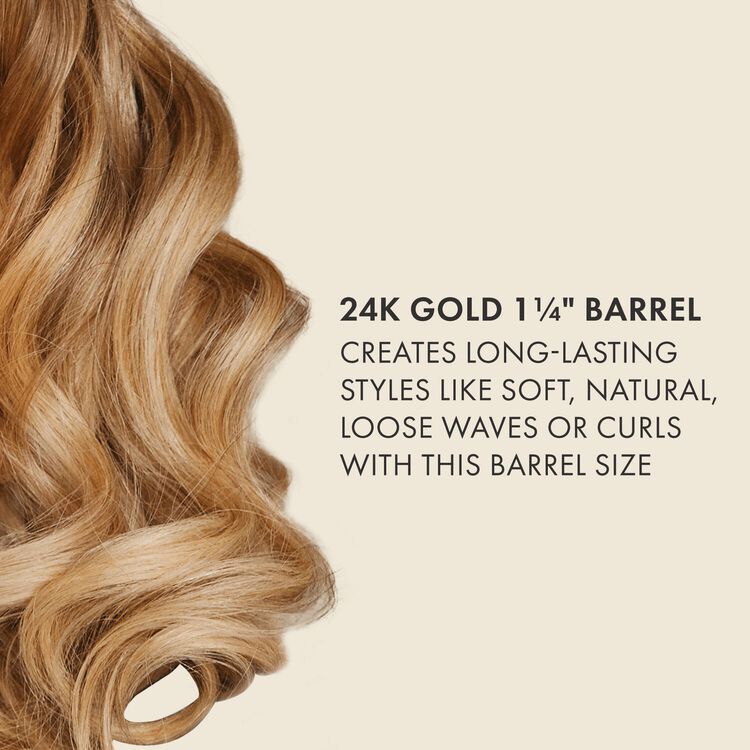 24K Gold Extended Barrel Curling Iron 1 1/4 Inch