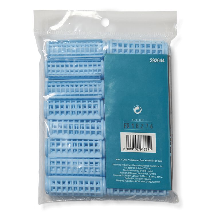 Small 1/2 Inch Blue Snap On Rollers 16 Count