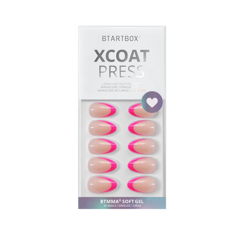 XCOATPRESS Press On Nails Short Almond - Neon Berry