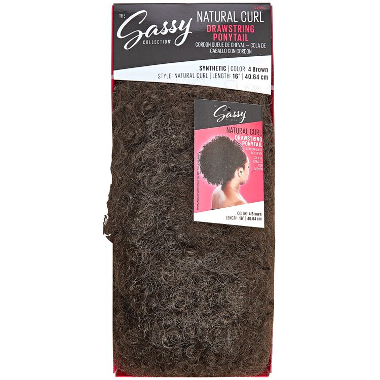 Sassy Natural Curl Off Black Auburn 16 Inch Drawstring Ponytail