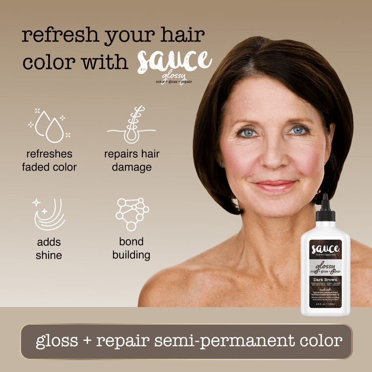 Dark Brown Glossy Color & Gloss & Repair Semi Permanent Hair Gloss