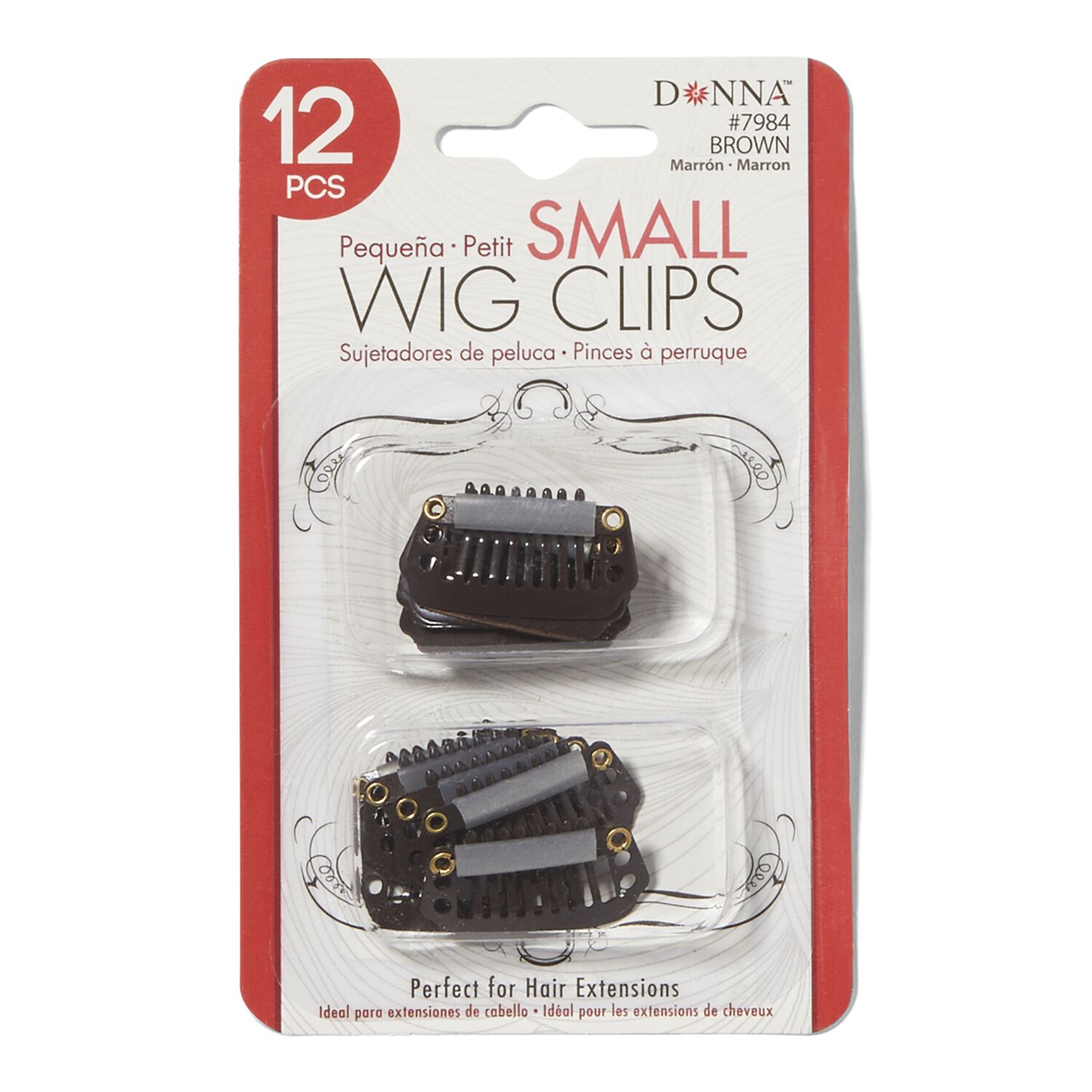 12 Piece Small Brown Wig Clips by Donna| Sally Beauty