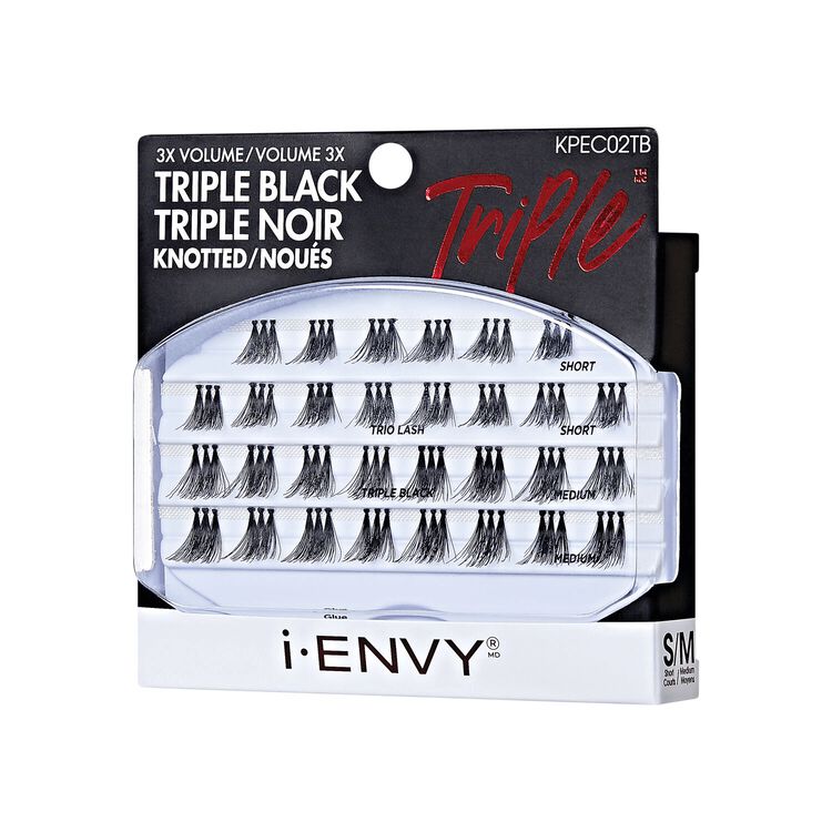i-Envy Trio Triple Black Knotted Lashes - Short/Medium