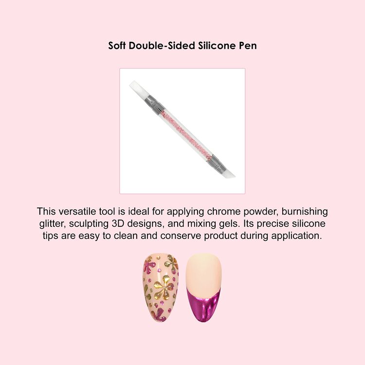 Nail Art Pink Double Sided Silicone Pen