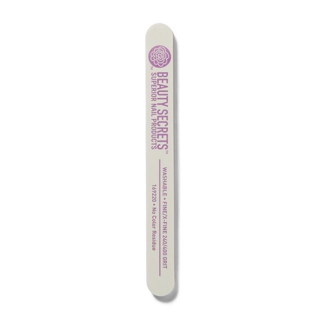 Beauty Secrets White Cushion Nail File Fine/Extra Fine 240/400 Grit