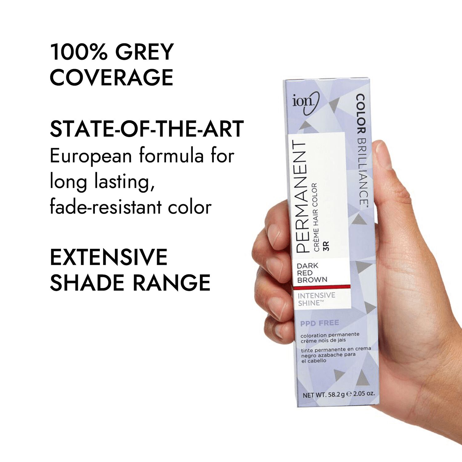 Ion 3R Dark Red Brown Permanent Creme Hair Color by Color Brilliance