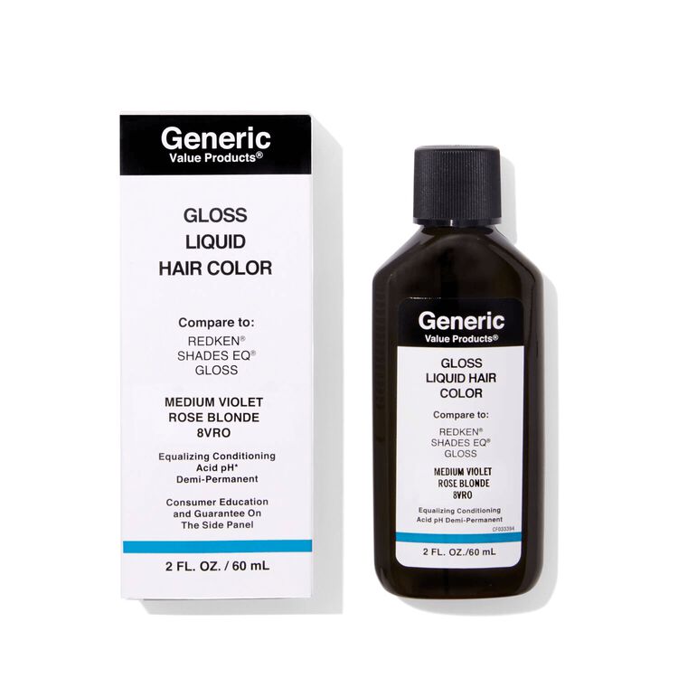 8VRO Medium Violet Rose Blonde Demi-Permanent Gloss Liquid Hair Color Compare to Redken® Shades EQ®