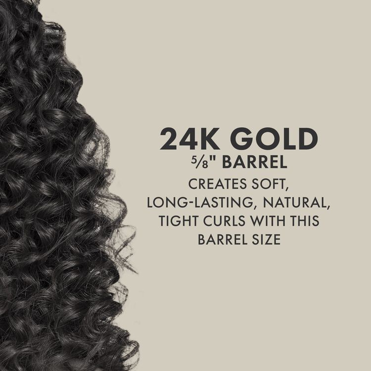 24K Gold Extended Barrel Curling Iron 5/8 Inch