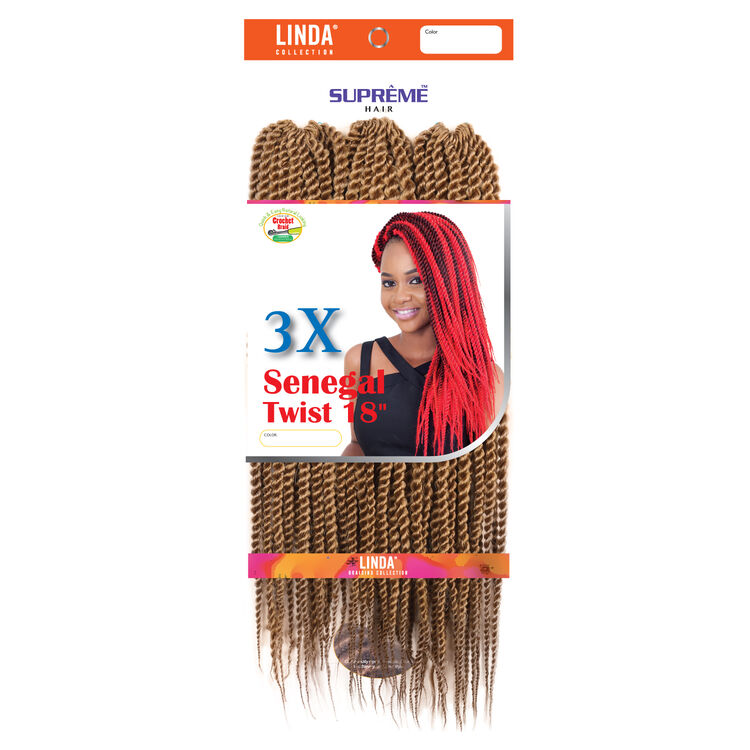 3X Senegal Twist 18 Inch Crochet Hair Strawberry Blonde