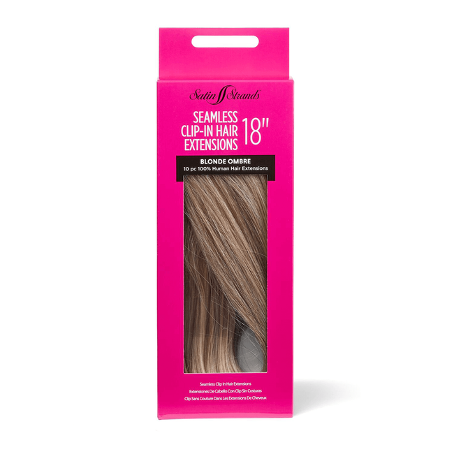 Satin Strands Blonde Ombre 18 Inch Seamless Clipin Hair Extensions