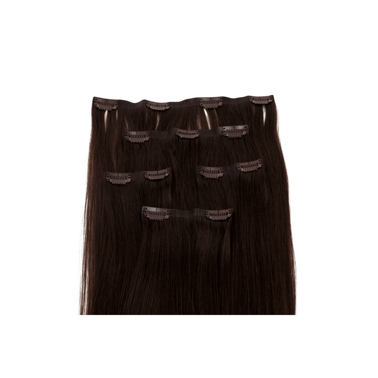 18" Ultra-Seamless Clip-in Hair Extensions Medium Dark Brown