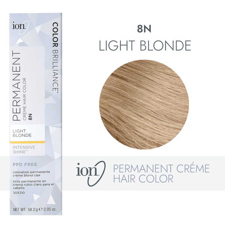 Ged Kommunikationsnetværk pris Ion 8N Light Blonde Permanent Creme Hair Color by Color Brilliance |  Permanent Hair Color | Sally Beauty