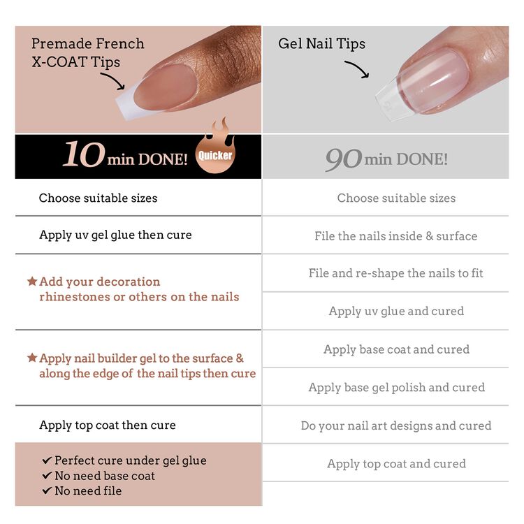 XCOATTIPS® French Nail Kit - Brown French Coffin