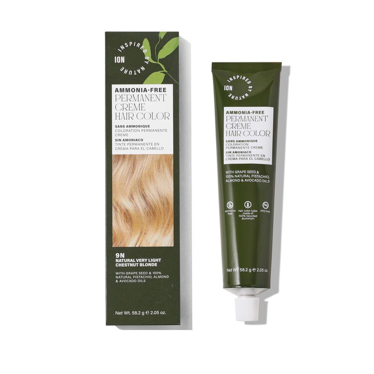 Ammonia-Free Permanent Hair Color Natural Very Light Chestnut Blonde 9N