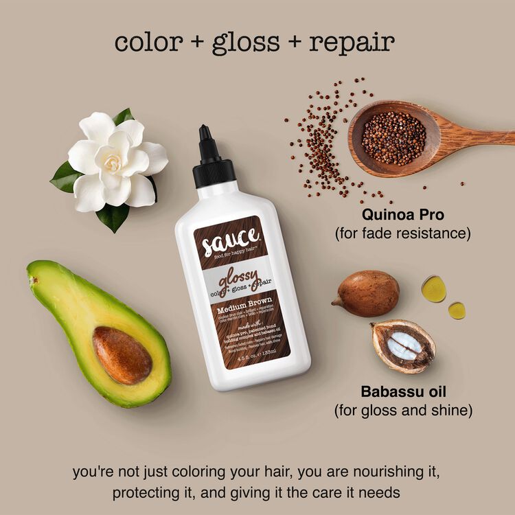 Medium Brown Glossy Color & Gloss & Repair Semi Permanent Hair Gloss