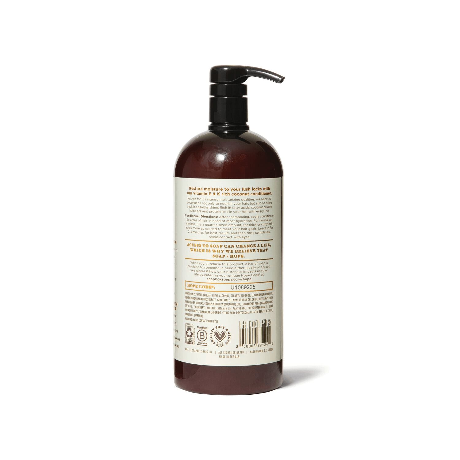 Soapbox Coconut Oil Moisture & Nourish Conditioner