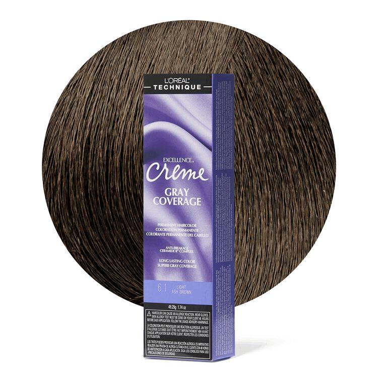 6.1 Light Ash Brown Permanent Creme Hair Color