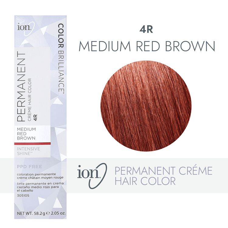 Ion 4R Medium Red Brown Permanent Creme Hair Color by Color Brilliance |  Permanent Hair Color | Sally Beauty