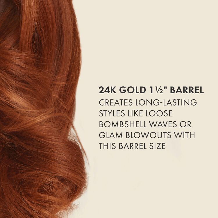 24K Gold Extended Barrel Curling Iron 1 1/2 Inch