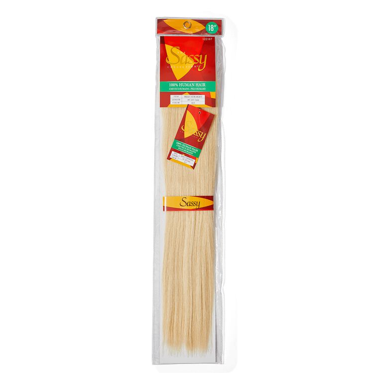 Silky Straight Platinum Blonde 18 Inch Human Hair Extension