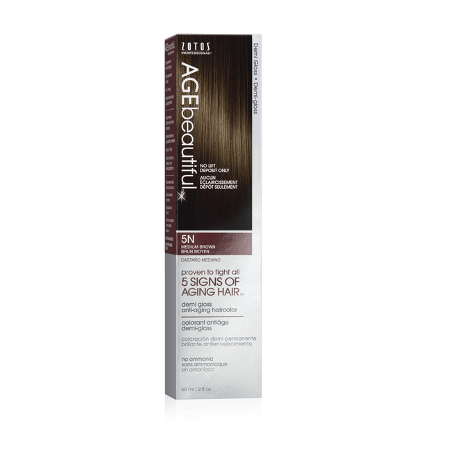 Age Beautiful 5N Medium Brown Demi Permanent Liqui Creme Hair Color
