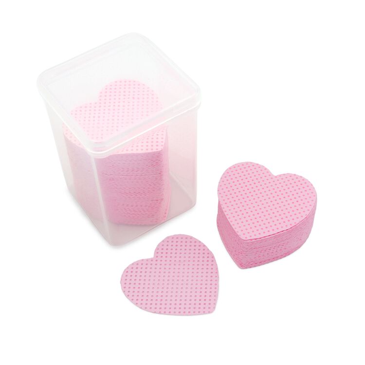 Heart Shaped Nail Cleansing Wipes Pink
