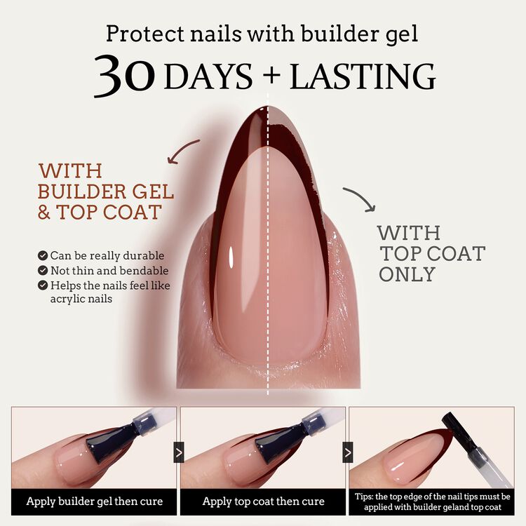 XCOATTIPS® French - Short Square Red Pastel Tips