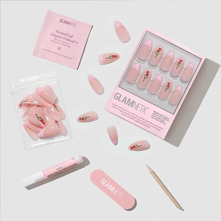 Cherry Bow Press-On Nails