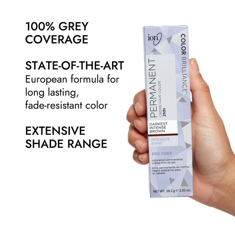 Ion 2NN Darkest Intense Brown Permanent Creme Hair Color by Color