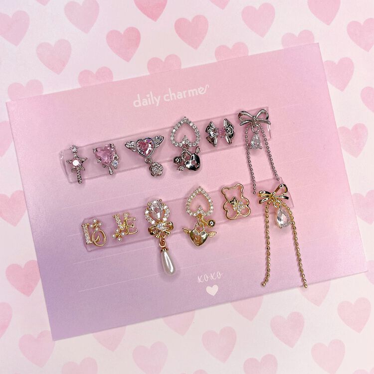 Nail Art Charms Lovely Teddy Bear Zircon Charm Gold