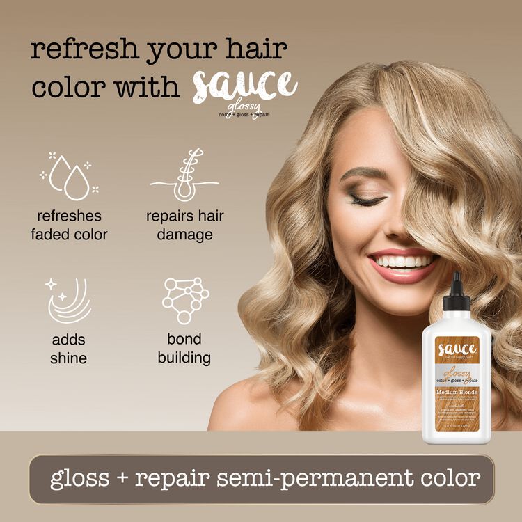 Medium Blonde Glossy Color & Gloss & Repair Semi Permanent Hair Gloss