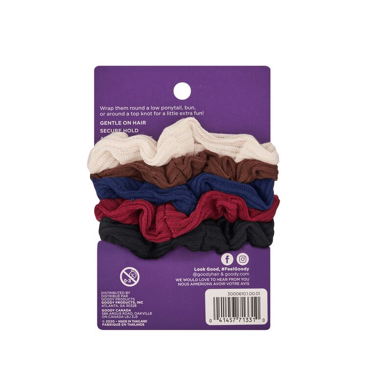 Small Ribbed Scrunchies 5 Count