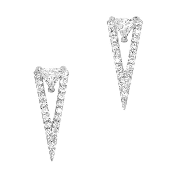 Nail Art Charms Opulent Triangle Zircon Charm Silver