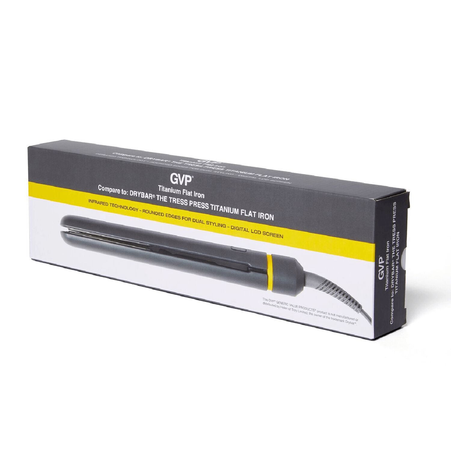 GVP 1” Straightening Iron Compare to Drybar Tress Press Titanium Flat