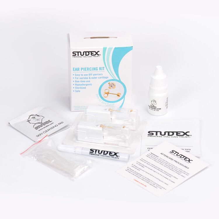 Personal Ear Piercing Kit 3mm CZ Gold Plated