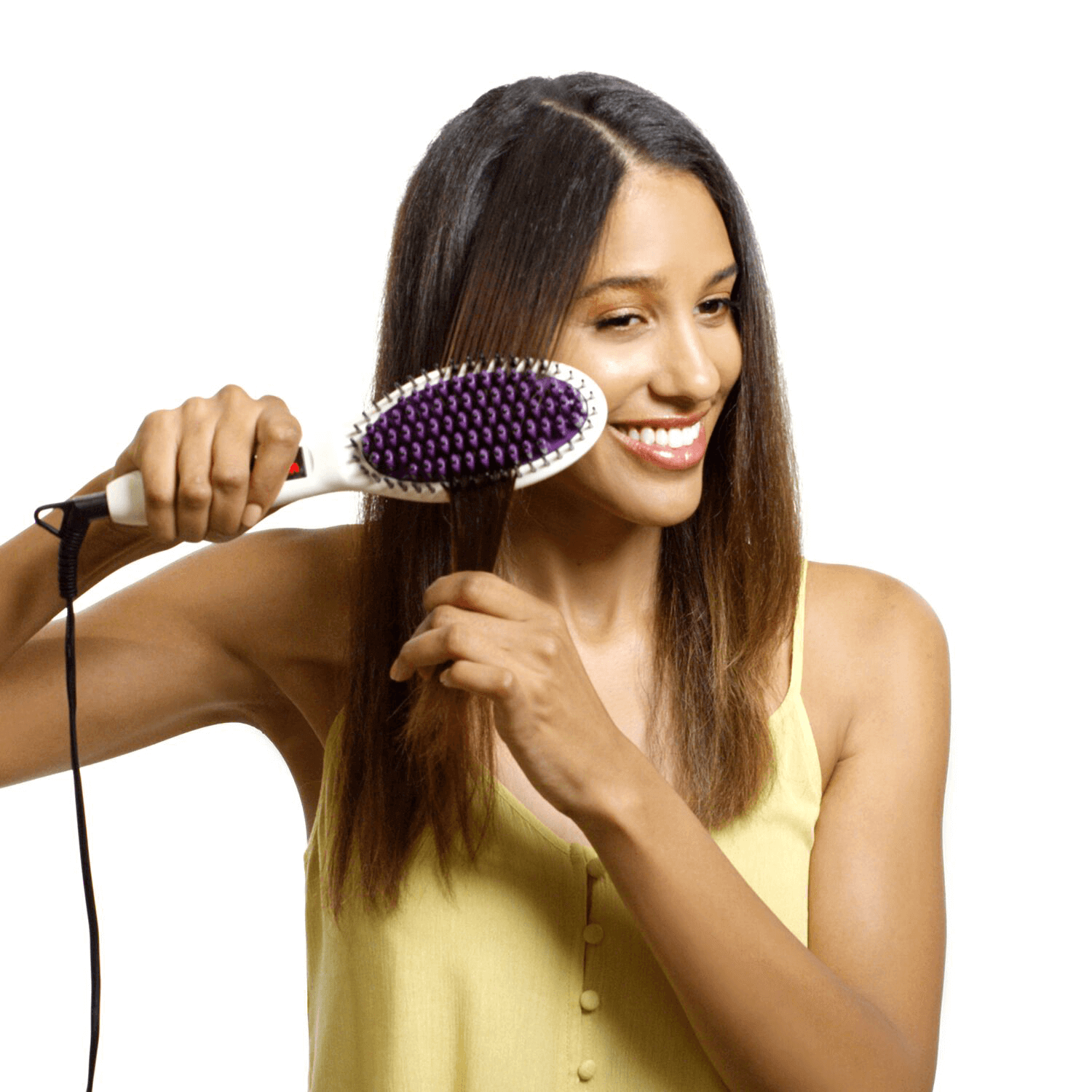 how to use ceramic hair straightener brush