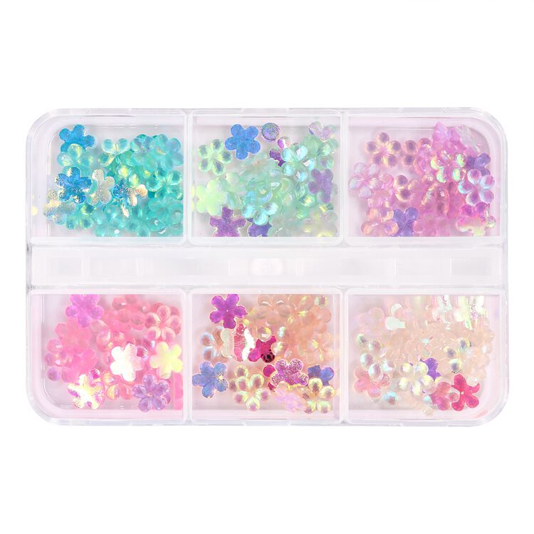 Nail Art Decor Dreamy Iridescent Resin Flower Mix