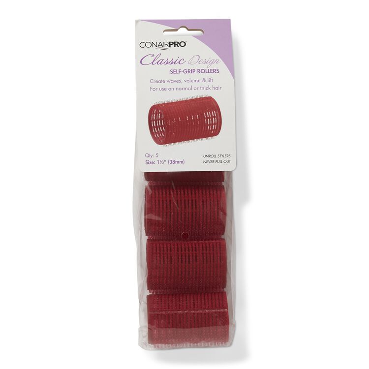 Red 1-1/2 Inch Classic Style Self Grip Rollers 5 Pack