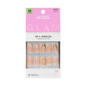 Glam Jeweled Press On Nails - Blossoming Love