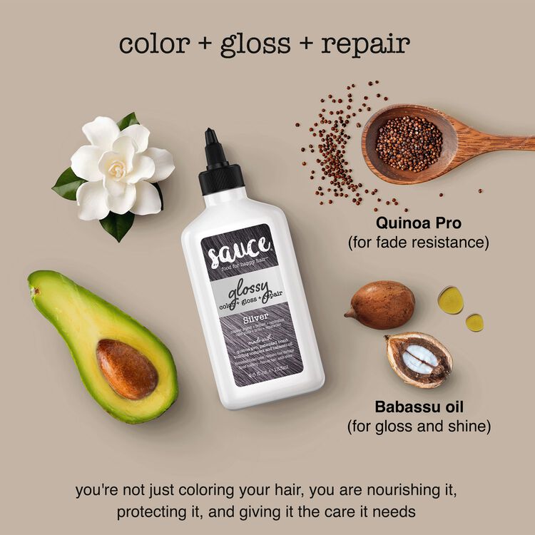 Silver Glossy Color & Gloss & Repair Semi Permanent Hair Gloss