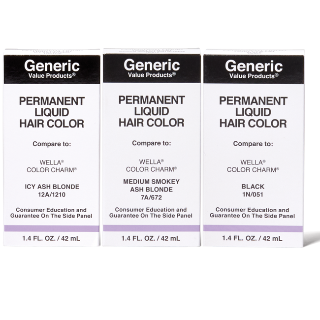 Generic Value Product Permanent Liquid Hair Color Compare to Wella