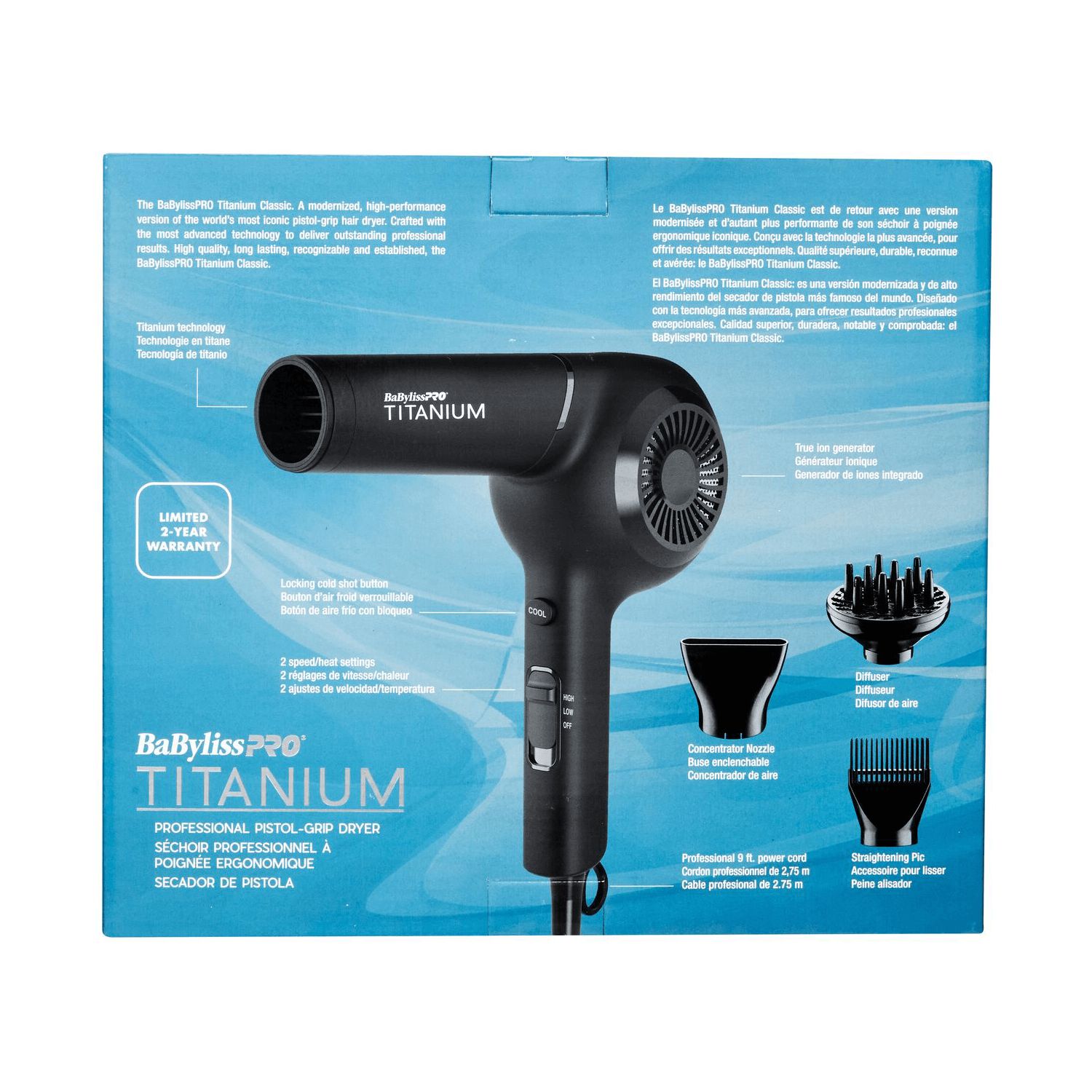 BabylissPRO Titanium Classic Dryer 1875 Watts Sally Beauty